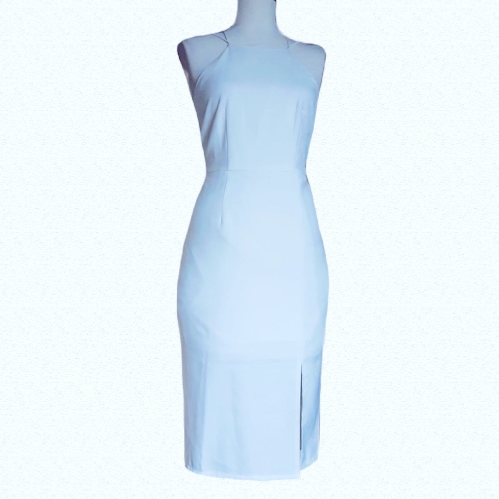 3rd LOVE Ivory Dress Pencil, Slit Hem Side Front, Midi, Brand New - Picture 1 of 8